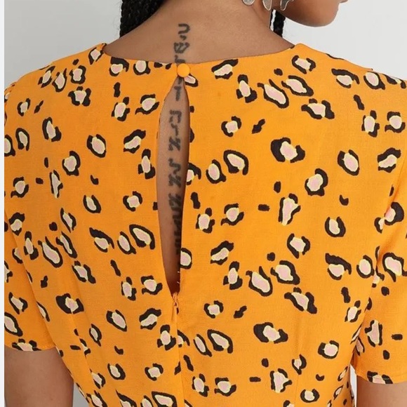 Colorful Neon Leopard Print Button Blouse - Picture 3 of 11